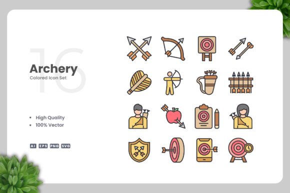 Archery Colored Icons: A Versatile Design Solution for Modern Creatives