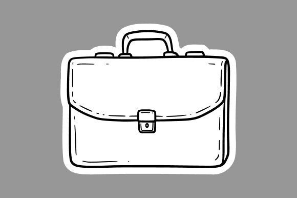 Briefcase Clipart Line Art for Creative Projects