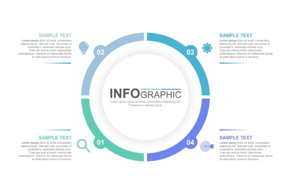 Circular Infographic with Four Steps