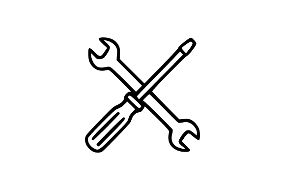 Crossed Wrenches Line Art: A Versatile Design Asset for Creative Professionals