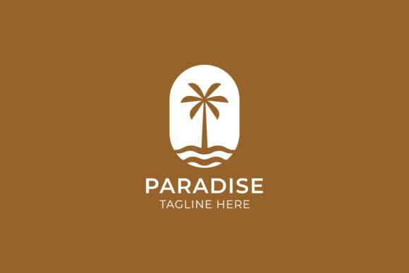 Elegant Tropical Palm Tree Logo Paradise