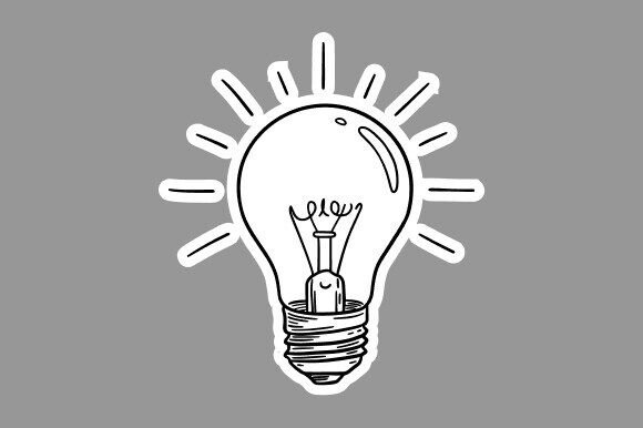 Light Bulb Clipart Line Art for Creative Workflows