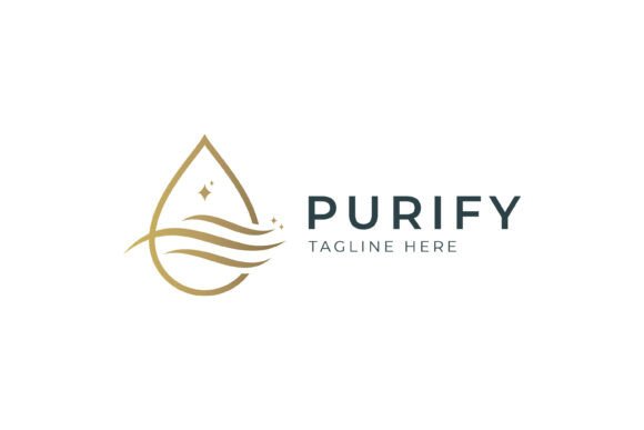 Purify Water Drop Logo Luxury Concept