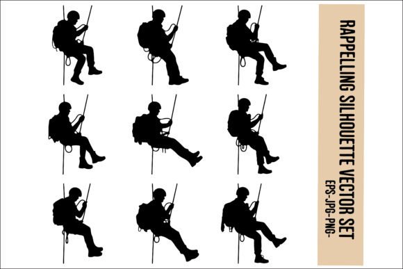 Rappelling Silhouettes Set: A Versatile Resource for Adventure and Design