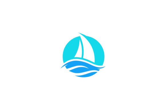 Revitalize Your Corporate Image with the Sailboat Logo Abstract Wave Sea Water Design