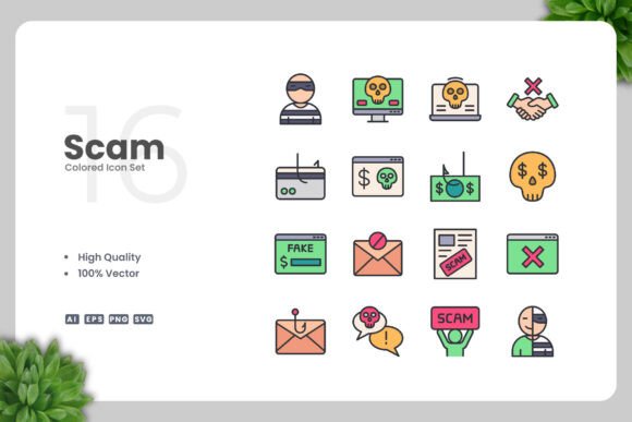 Scam Colored Icons for Every Need