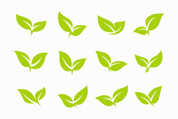 Set of Green Leaf Icons Eco Friendly: A Sustainable Design Solution