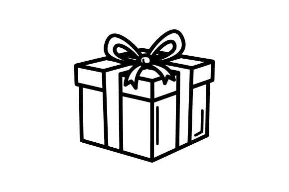 Sketch of a Wrapped Gift Box Line Art: A Versatile Design Asset