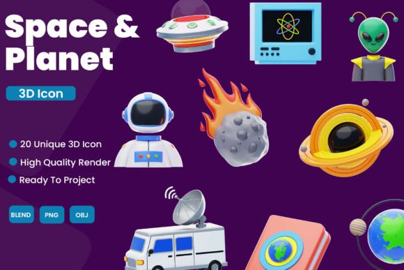 Space and Planet 3D Icon Pack: A Gateway to Cosmic Creativity
