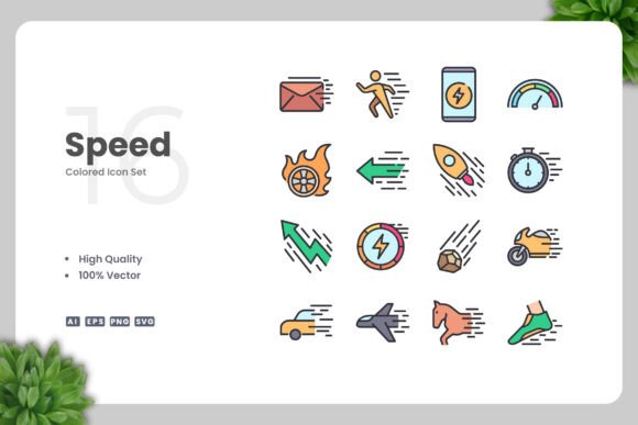 Speed Colored Icons: A Versatile Design Solution for Modern Projects