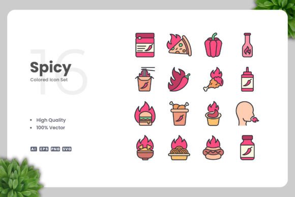 Spicy Colored Icons for Modern Design