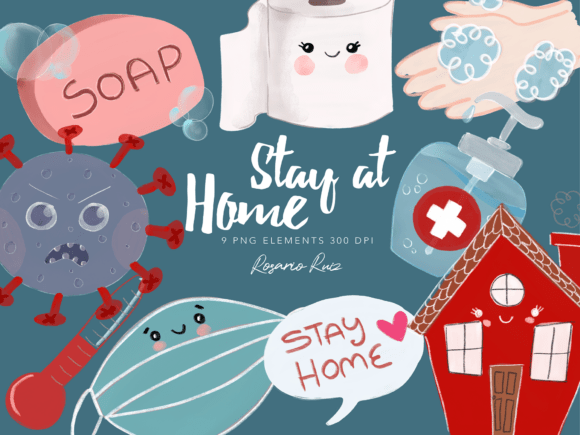 Stay Home Clipart: Virus PNG for Effective Communication