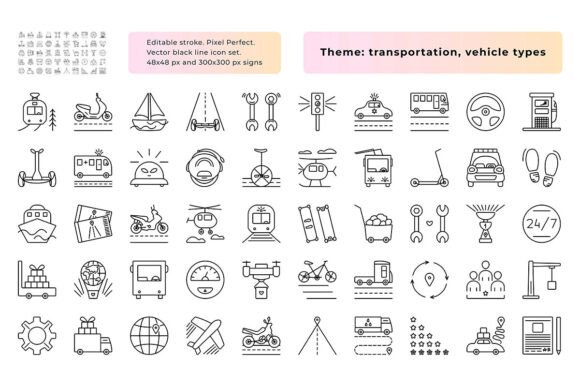 Transportation Line Icon Set: A Comprehensive Overview