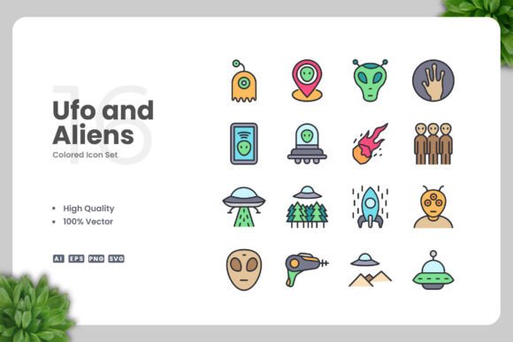 Ufo and Aliens Colored Icons: A Modern Design Solution for Creative Professionals