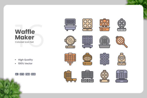 Waffle Maker Colored Icons: A Versatile Design Tool for Modern Creators