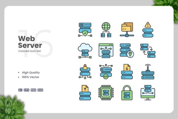 Web Server Colored Icons for Every Digital Need
