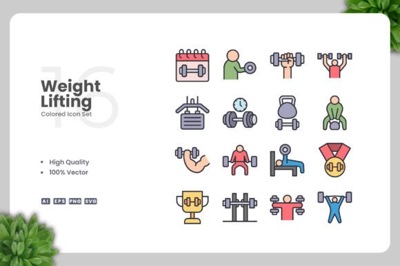 Weight Lifting Colored Icons: A Strategic Tool for Visual Communication