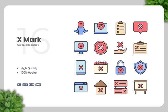 X Mark Colored Icons: A Versatile Design Solution for Modern Projects